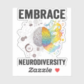 Sticker Embrace Neurodiversity Adhd Awareness Giftneurodiv (Feuille)