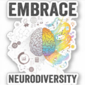 Sticker Embrace Neurodiversity Adhd Awareness Giftneurodiv (Devant)