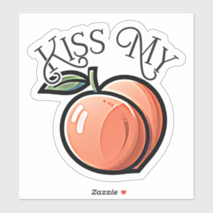Sticker Embrasse ma pêche pêche Fruit drôle