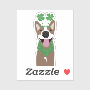 Sticker Embrasse-moi Je suis Irlandais Brown chien vert