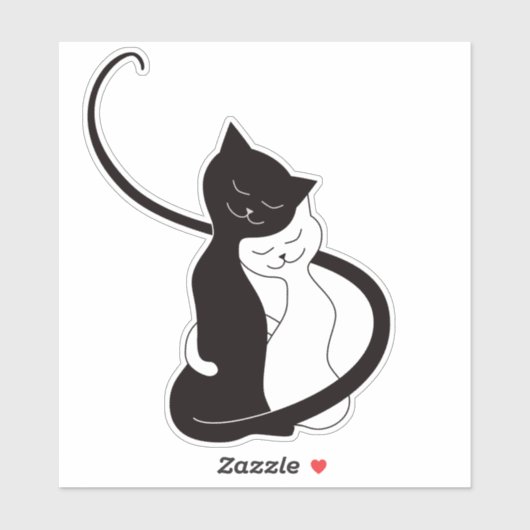 Sticker Embrasser les chats amoureux (Feuille)