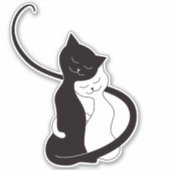 Sticker Embrasser les chats amoureux (Devant)