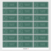 Sticker Emerald Geen Leafy Crest Monogram Adresse d'invité (Feuille)