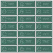 Sticker Emerald Geen Leafy Crest Monogram Adresse d'invité (Devant)