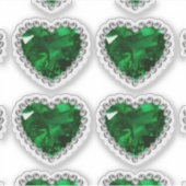Sticker Emerald Green Diamond Anniversaire Coeur (Devant)