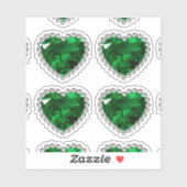Sticker Emerald Green Diamond Anniversaire Coeur (Feuille)