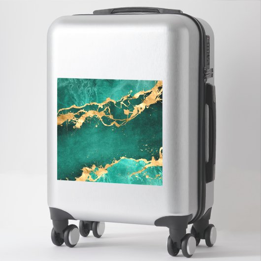 Sticker Emerald Green et Gold abstrait (Sur valise)