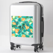 Sticker Emerald Green et Gold cellules abstrait (Sur valise)