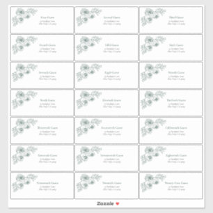 Sticker Emerald Green Floral Line Art Adresse du client