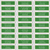 Sticker Emerald Green Mariage Invités pré-imprimé Adresse (Devant)