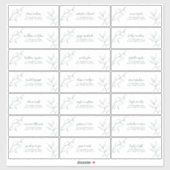 Sticker Emerald Green Script Botanical Adresse du client (Feuille)