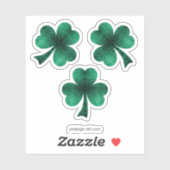 Sticker Emerald Green Sparkings Shamrock Clover St Pat Day (Feuille)