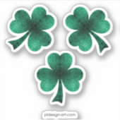 Sticker Emerald Green Sparkings Shamrock Clover St Pat Day (Devant)