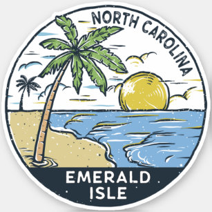 Sticker Emerald Isle Caroline du Nord Vintage