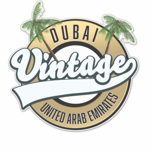 Sticker Émirats arabes unis Vintages de Dubaï (Devant)