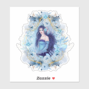 Sticker Emma ange avec des fleurs