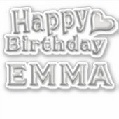 Sticker Emma Happy Birthday (Devant)