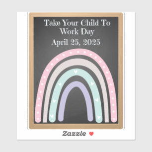 Sticker Emmenez votre enfant au travail Journée 2025 Boho 