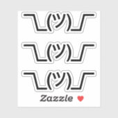 Sticker Emoji Kawaii Face Shrug basé sur le texte -\_(ツ)_/ (Feuille)