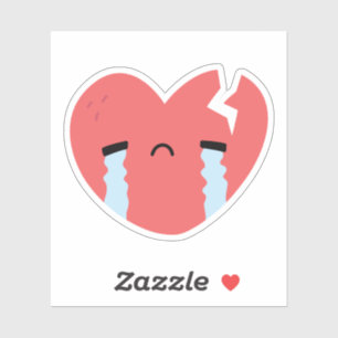 Sticker Emoji visage cœur brisé pleurs triste