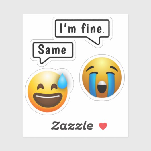 Sticker Emoji Visage doux (Feuille)