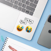Sticker Emoji Visage doux (Ordinateur portable avec iPhone)