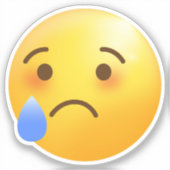 Sticker Emoji Visage Triste Mais Soulagé (Recto)