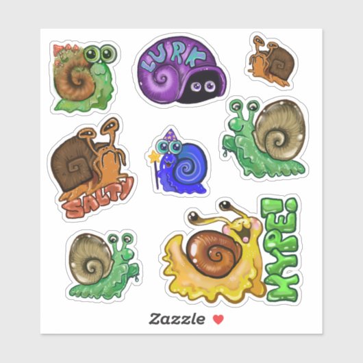 Sticker Émos de l'escargot (Feuille)