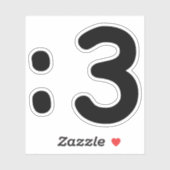 Sticker Émoticône face chat : 3 (Feuille)