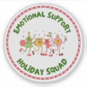 Sticker Emotional Support Holiday Squad (Devant)