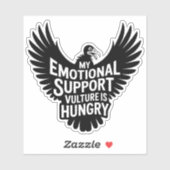 Sticker Emotional Support Vulture Funny Mental Health Meme (Feuille)