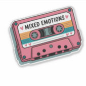 Sticker Émotions mixtes Rétro Cassette Art (Devant)