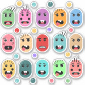 Sticker Émotions Visages colorés (Devant)