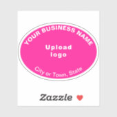 Sticker Emplacement de l'entreprise sur forme rose ovale V (Feuille)