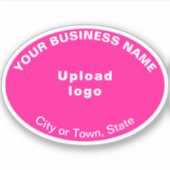 Sticker Emplacement de l'entreprise sur forme rose ovale V (Devant)
