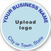 Sticker Emplacement de l'entreprise sur vinyle rond bleu c (Devant)