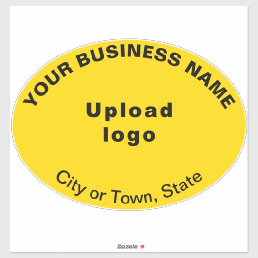 Sticker Emplacement d'entreprise sur vinyle de forme ovale (Feuille)