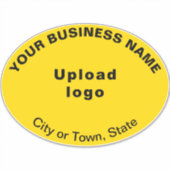 Sticker Emplacement d'entreprise sur vinyle de forme ovale (Devant)