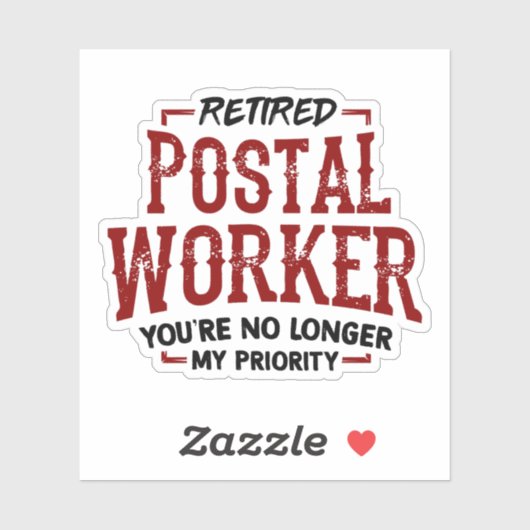 Sticker Employé de poste à la retraite n'a plus de courrie (Feuille)