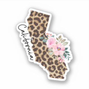 Sticker Empreinte de léopard D'État De Californie Avec Fle