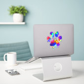 Sticker Empreinte de patte (Ordinateur portable sur le bureau)