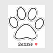 Sticker Empreinte de patte blanche contour noir (Feuille)