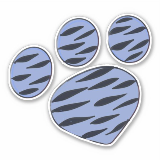 Sticker Empreinte de patte bleu (Devant)