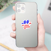 Sticker Empreinte de patte de chien Drapeau américain (Téléphone)