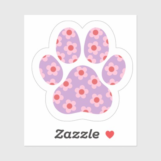 Sticker Empreinte de patte de chien floral | Cadea (Feuille)