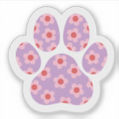 Sticker Empreinte de patte de chien floral | Cadea (Devant)