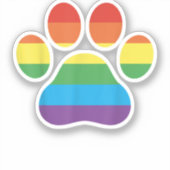 Sticker Empreinte de patte de chien LGBTQ Arc-en-ciel Gay  (Recto)