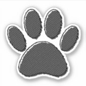 Sticker Empreinte de patte de chiot rayé noir et blanc (Devant)