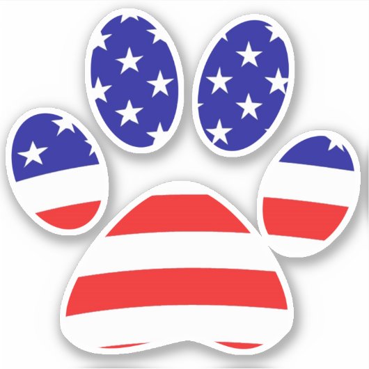Sticker empreinte de patte de drapeau américain (Devant)