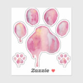 Sticker Empreinte de patte de peinture de goutte (Feuille)